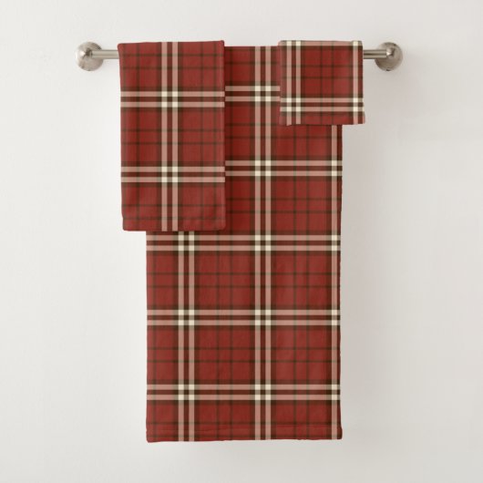 Red Tartan Badetuch Set (Insitu)