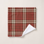Red Tartan Badetuch Set (Waschlappen)