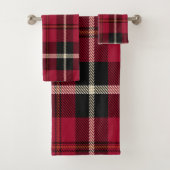 Red Tartan Badetuch Set (Insitu)