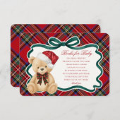 Red Tartan Christmas Bear Books for Baby Card Begleitkarte (Vorne/Hinten)