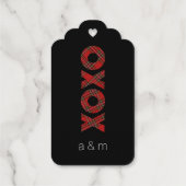 Red Tartan Christmas Danke Geschenkanhänger (Rückseite)