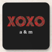 Red Tartan Christmas Pattern Getränkeuntersetzer (Vorderseite)