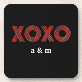 Red Tartan Christmas Pattern Getränkeuntersetzer