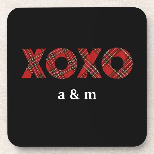 Red Tartan Christmas Pattern Getränkeuntersetzer (Vorderseite)