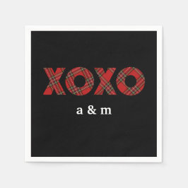 Red Tartan Christmas Pattern Serviette