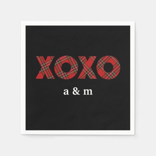 Red Tartan Christmas Pattern Serviette (Vorderseite)