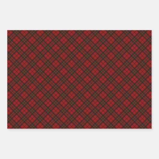 Red tartan Christmas plaid winter holidays pattern Geschenkpapier Set (Vorderseite 3)