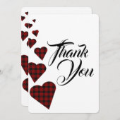 Red Tartan Dankeschön Karte (Vorne/Hinten)