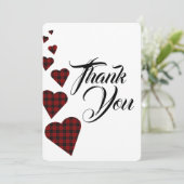 Red Tartan Dankeschön Karte (Stehend Vorderseite)