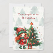 Red Tartan Daughter First Christmas Mitteilungskarte (Vorderseite)