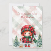 Red Tartan Daughter First Christmas Mitteilungskarte (Vorderseite)