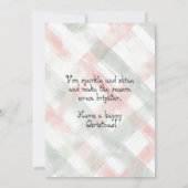 Red Tartan Daughter First Christmas Mitteilungskarte (Rückseite)