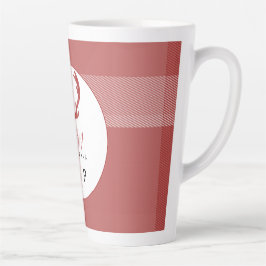 Red Tartan Deer Antlers Monogram Milchtasse