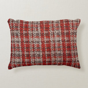 Red Tartan Fabric: Texturierter Hintergrund Dekokissen