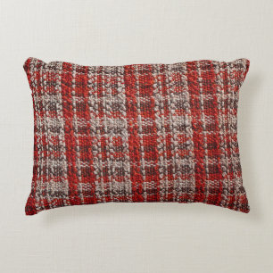Red Tartan Fabric: Texturierter Hintergrund Dekokissen