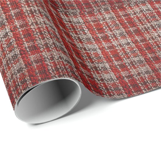Red Tartan Fabric: Texturierter Hintergrund Geschenkpapier (Rolleneckpunkt)