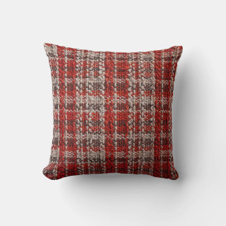 Red Tartan Fabric: Texturierter Hintergrund Kissen