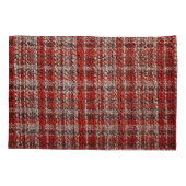 Red Tartan Fabric: Texturierter Hintergrund Kissenbezug (Rückseite)