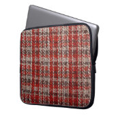 Red Tartan Fabric: Texturierter Hintergrund Laptopschutzhülle (Vorderseite Links)