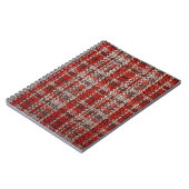 Red Tartan Fabric: Texturierter Hintergrund Notizblock (Linke Seite)