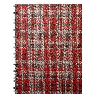 Red Tartan Fabric: Texturierter Hintergrund Notizblock