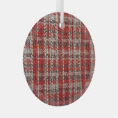 Red Tartan Fabric: Texturierter Hintergrund Ornament Aus Glas (Vorderseite Rechts)