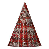 Red Tartan Fabric: Texturierter Hintergrund Partyhütchen (Links)