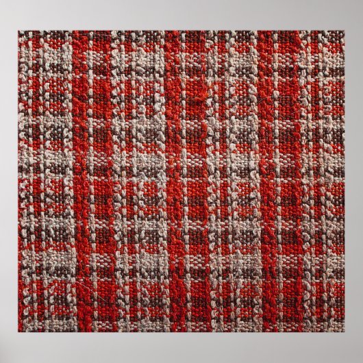 Red Tartan Fabric: Texturierter Hintergrund Poster (Vorne)