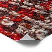 Red Tartan Fabric: Texturierter Hintergrund Poster (Ecke)