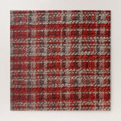 Red Tartan Fabric: Texturierter Hintergrund Puzzle (Horizontal)