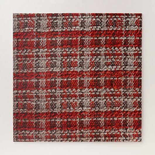 Red Tartan Fabric: Texturierter Hintergrund Puzzle (Horizontal)