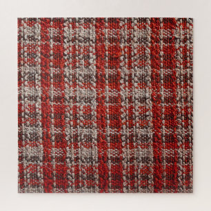Red Tartan Fabric: Texturierter Hintergrund Puzzle