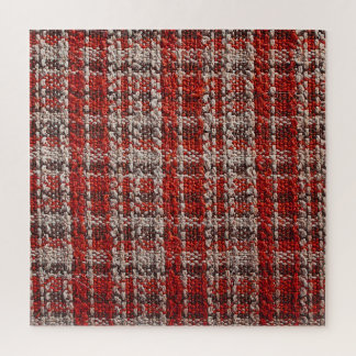 Red Tartan Fabric: Texturierter Hintergrund Puzzle