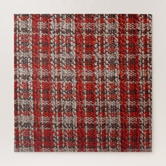 Red Tartan Fabric: Texturierter Hintergrund Puzzle (Vertikal)