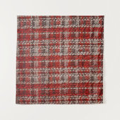 Red Tartan Fabric: Texturierter Hintergrund Wandteppich (Vorderseite (Horizontal))