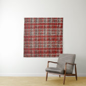Red Tartan Fabric: Texturierter Hintergrund Wandteppich (Beispiel (Horizontal))