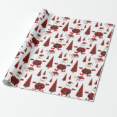 Red Tartan Fashion Santa Pattern Geschenkpapier (Ungerollt)