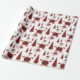 Red Tartan Fashion Santa Pattern Geschenkpapier