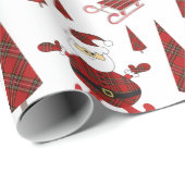 Red Tartan Fashion Santa Pattern Geschenkpapier (Rolleneckpunkt)