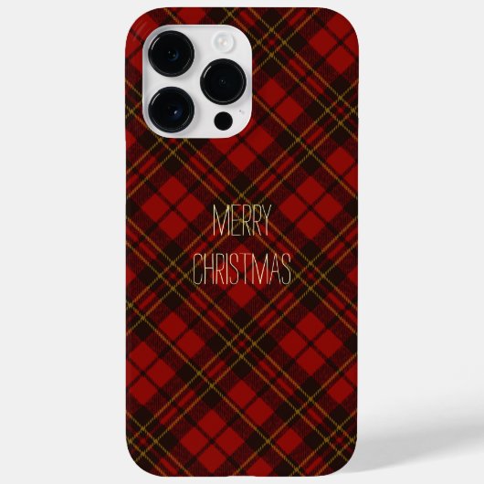 Red tartan Frohe Weihnachten kariert Personalize Case-Mate iPhone Hülle (Rückseite)