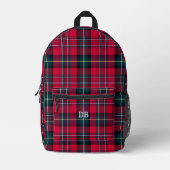 Red Tartan gedruckter Rucksack (Vorderseite)