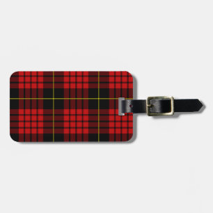 Red Tartan Gepäckanhänger mit Ledergurt