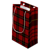 Red Tartan Geschenktasche Kleine Geschenktüte (Rückseite Schrägansicht)