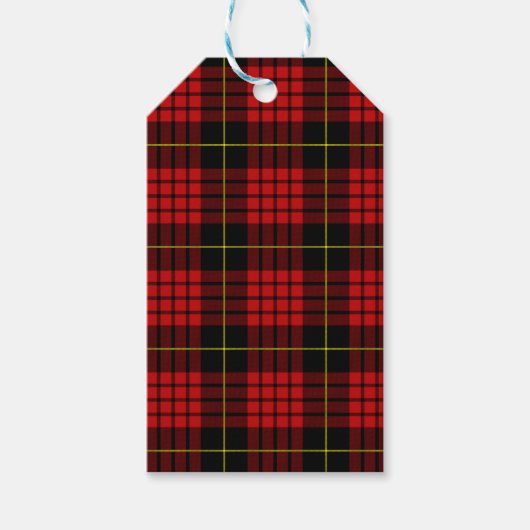 Red Tartan Gift Tags Geschenkanhänger (Vorderseite)