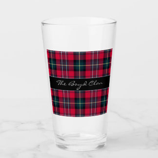 Red Tartan Glass mit Ihrem Namen oder einem andere Glas