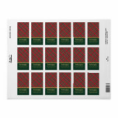 Red Tartan Gold Script Rücksendeadresse Adressaufkleber (Vorne)