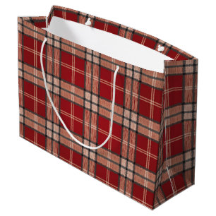 Red Tartan Große Geschenktüte