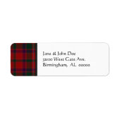 Red Tartan Kariert Address Labels (Vorne)