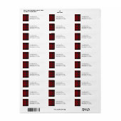 Red Tartan Kariert Address Labels (Vorne)