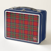 Red Tartan Kariert Design Metal Lunchbox (Vorderseite)